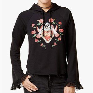 Disney Snow White and the Seven Dwarfs Ruffle-Trim Black Hoodie Sweatshirt